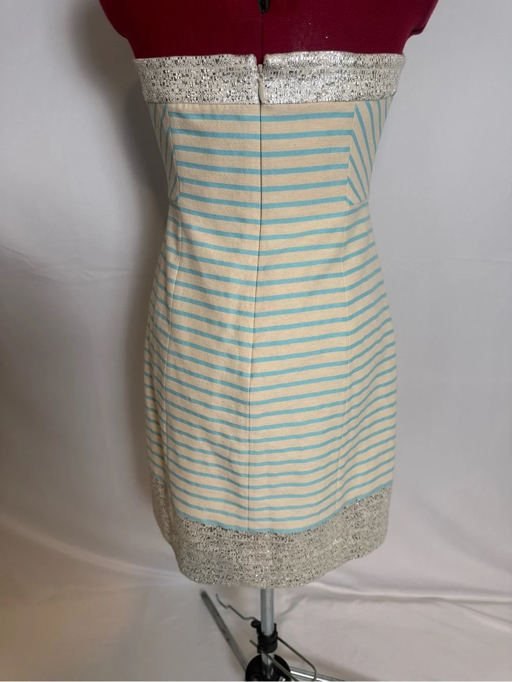 Lilly Pulitzer Remi Dress Women's Size 4 Strapless Blue Horizon Bayview Stripe - Picture 4 of 15
